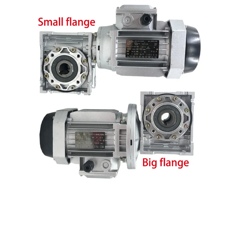 Imagem -02 - Redutor de Engrenagem Sem-fim Mais 0.55kw 550w Motor Trifásico Vertical 380v Grande Pequena Flange Pequena Carcaça de Alumínio Peças Lote Nmrv50