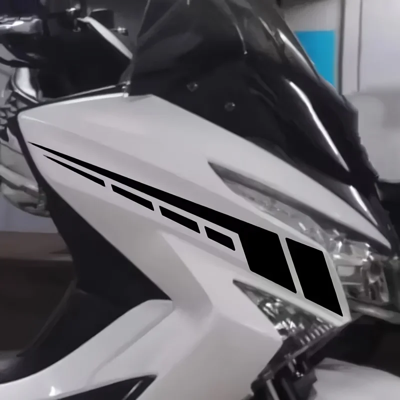 Motorcycle Red Stripe Geometric Vinyl Stickers, Waterproof Durable Decals for Body and Fairing