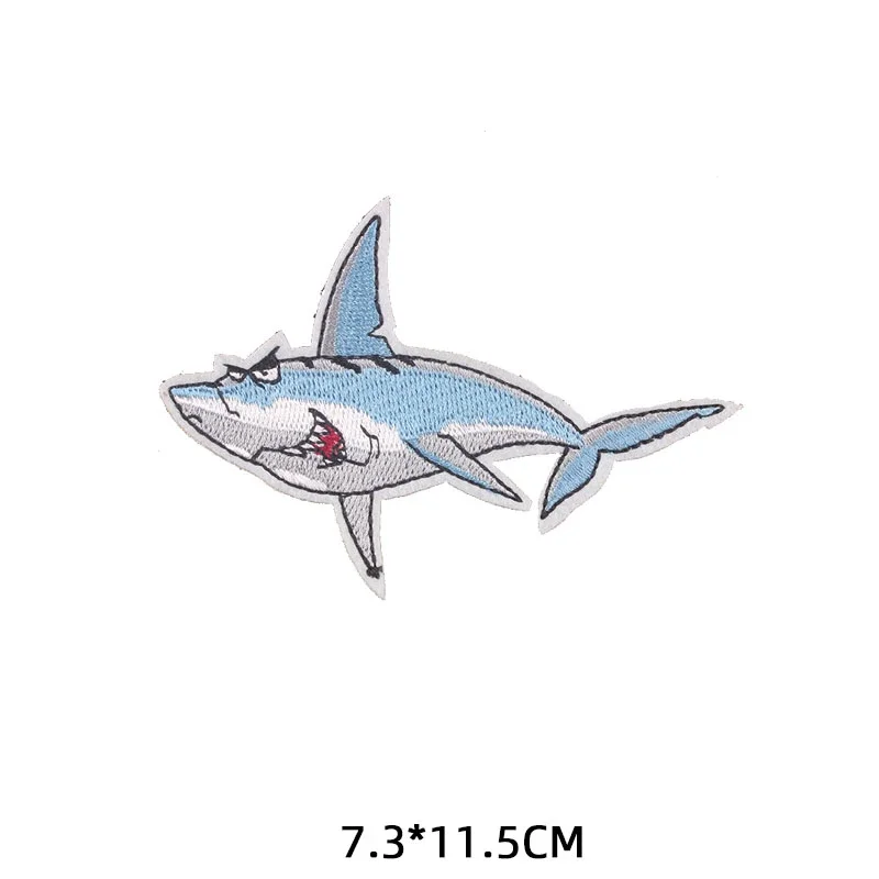 Summer Shark Dolphin Patch Iron on Shark Patch per abbigliamento t-shirt fai da te Applique adesivi a trasferimento termico strisce sui vestiti