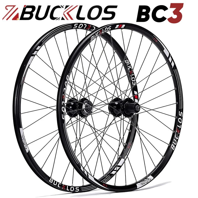 BUCKLOS BC3 26/27.5/29 inch Bike Wheels Quick Release Mountain Bike Wheelset Disc Brake Aluminum MTB Front Rear Wheel Bike Parts