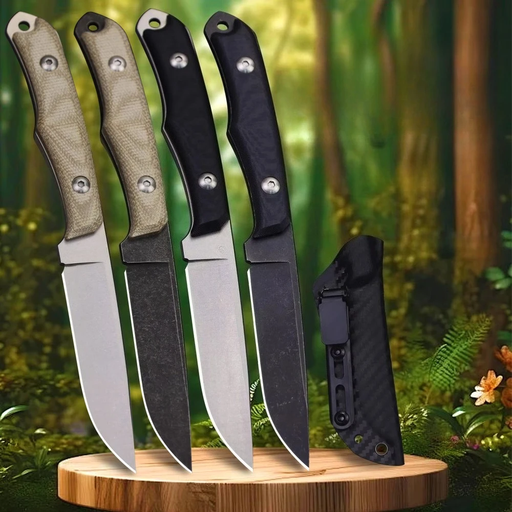 Bushcraft Knife Fixed - Bushcraft Camping Fixed Blade Knife D2