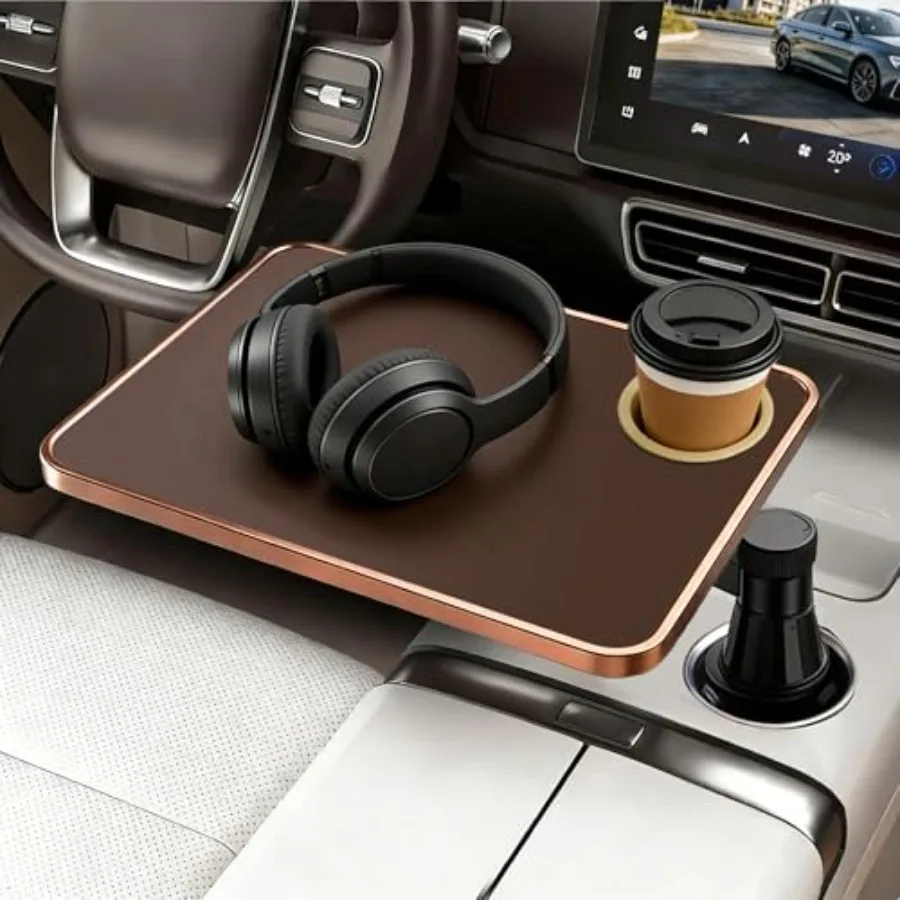 

Car Tray and Desk for Laptop Dual 360° Rotating Anti-Slip Leather Surface Steering Wheel Tray Car Accessories- Compatible with