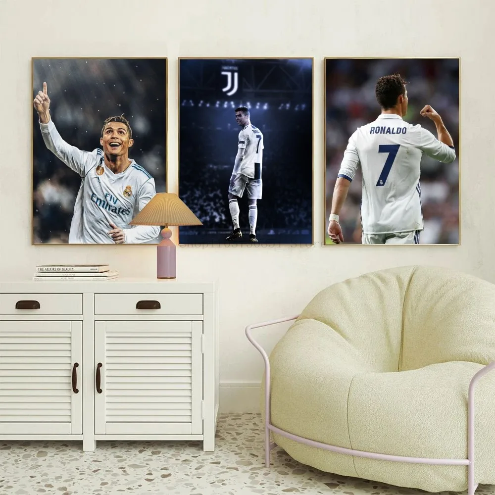 1pc C-Cristiano R-Ronaldo C-CR7 Self-adhesive Art Poster Waterproof Paper Sticker Coffee House Bar Room Wall Decor