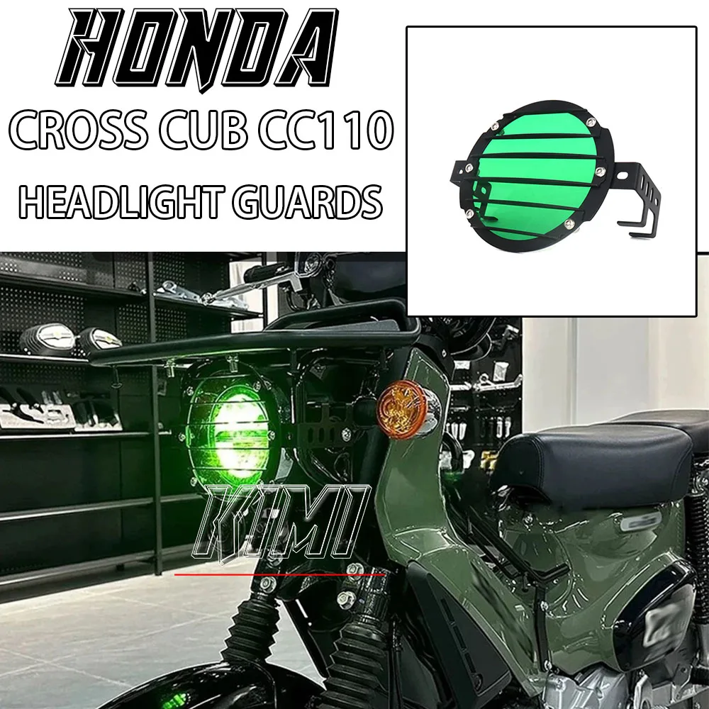 

For Honda Cross Cub CC110 2023 2024 CROSS CUB CC 110 Motorcycle Accessories Headlight Cover Protection Grille Guard Green Plate