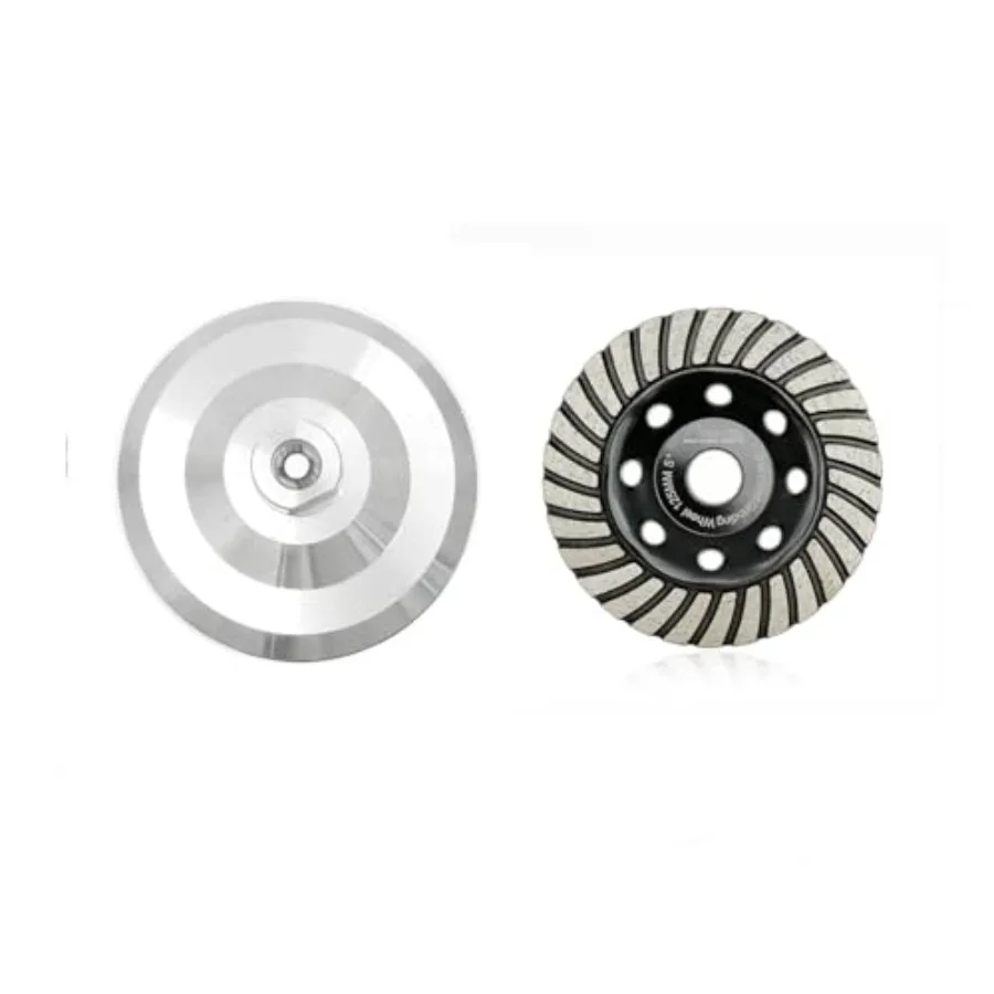 

5 Inch Turbo Row Diamond Grinding Cup Wheel for Concrete Granite Marble Masonry and 5 Inch Backer Pad or Backing pad of Aluminu