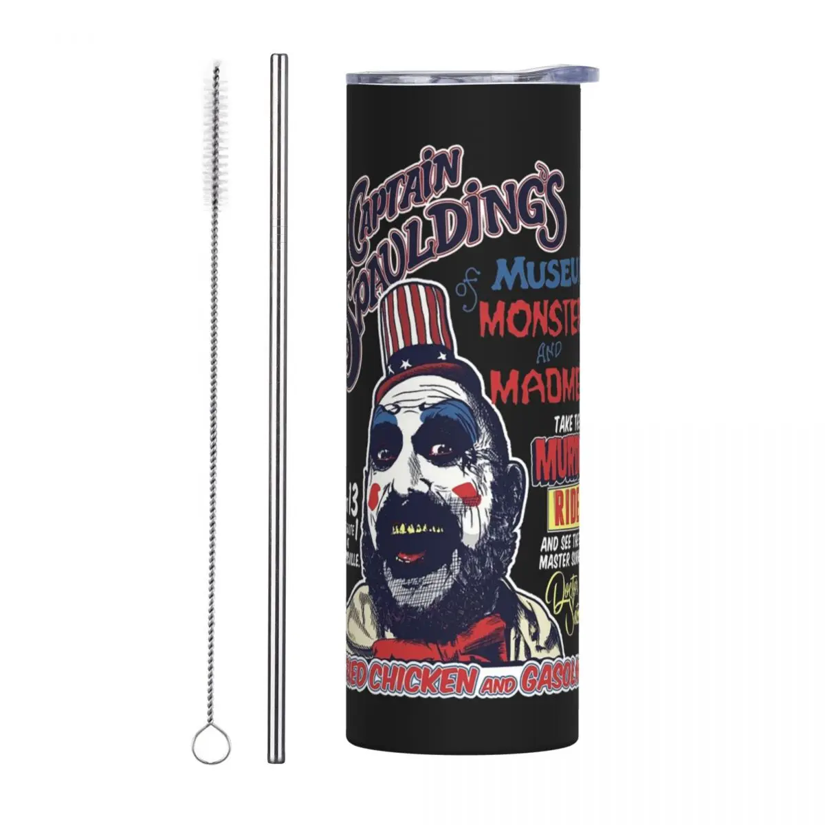 Captain Spaulding's Museum Of Monsters And Madmen Stainless Steel Tumbler Insulated Mug Thermal Cold Cup Straw With Lid 20oz