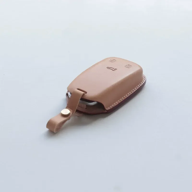 for Audi A4L A5 Q5L Leather Handmade Key Bag Buckle High End Car Key Cover Exquisite for Men and Women