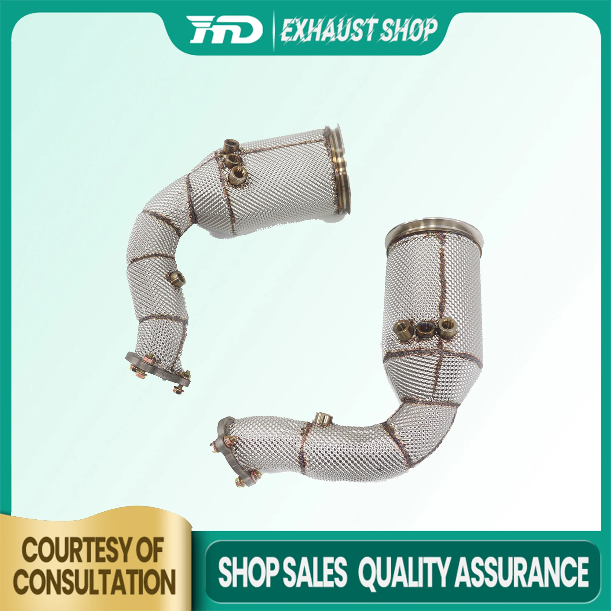 

HMD Exhaust Downpipe for Porsche Cayenne 2.9T 9YO with OPF SS304 Heat shield High quality Lossless installation