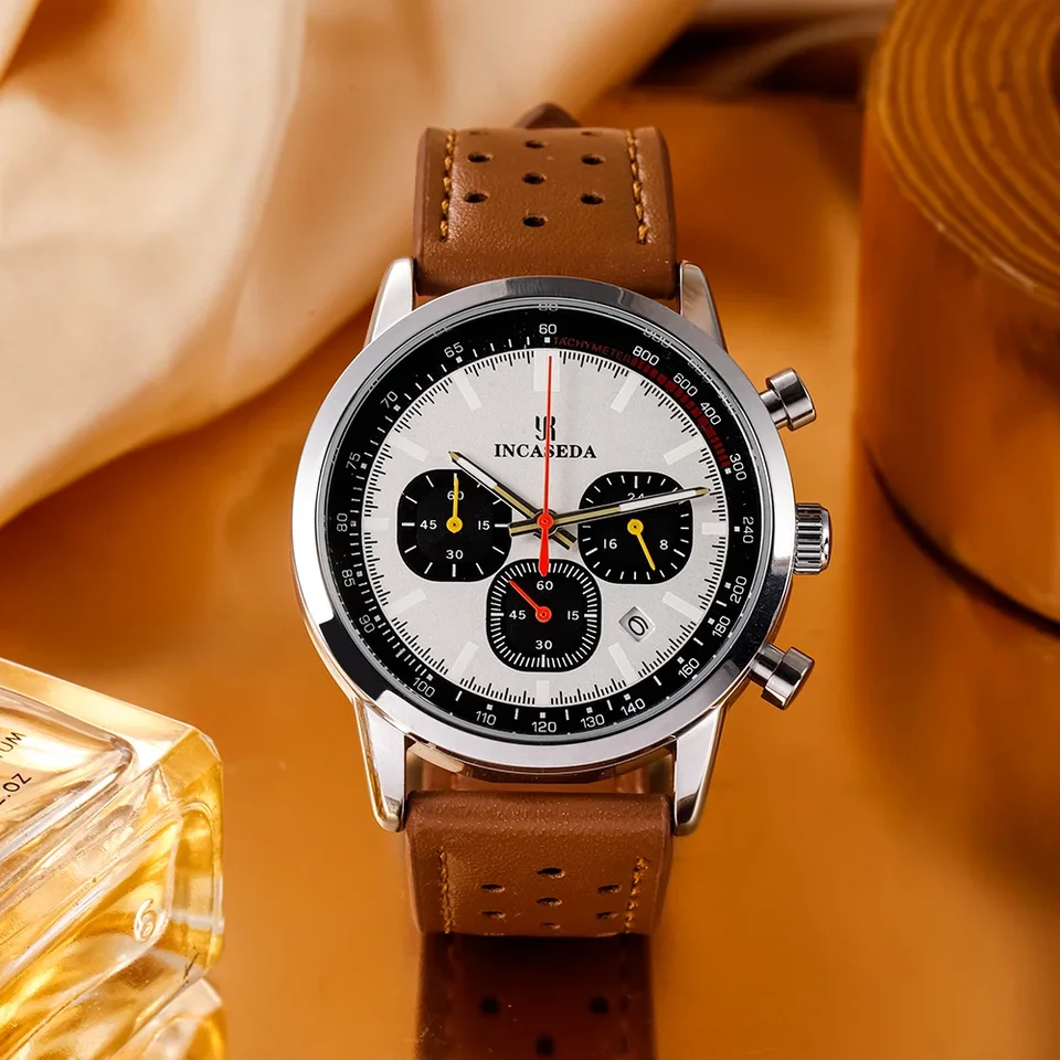 INCASEDA クロノグラフ 42mm 多機能クォーツムーブメント メンズ 