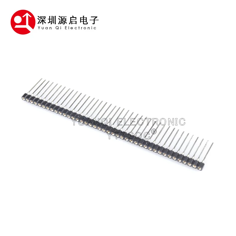 1PCS 1X40 PIN Single Row ROUND FEMALE PIN HEADER long pin 2.54MM PITCH Strip Connector Socket 40p 40PIN 40 PIN FOR PCB L=17.8MM