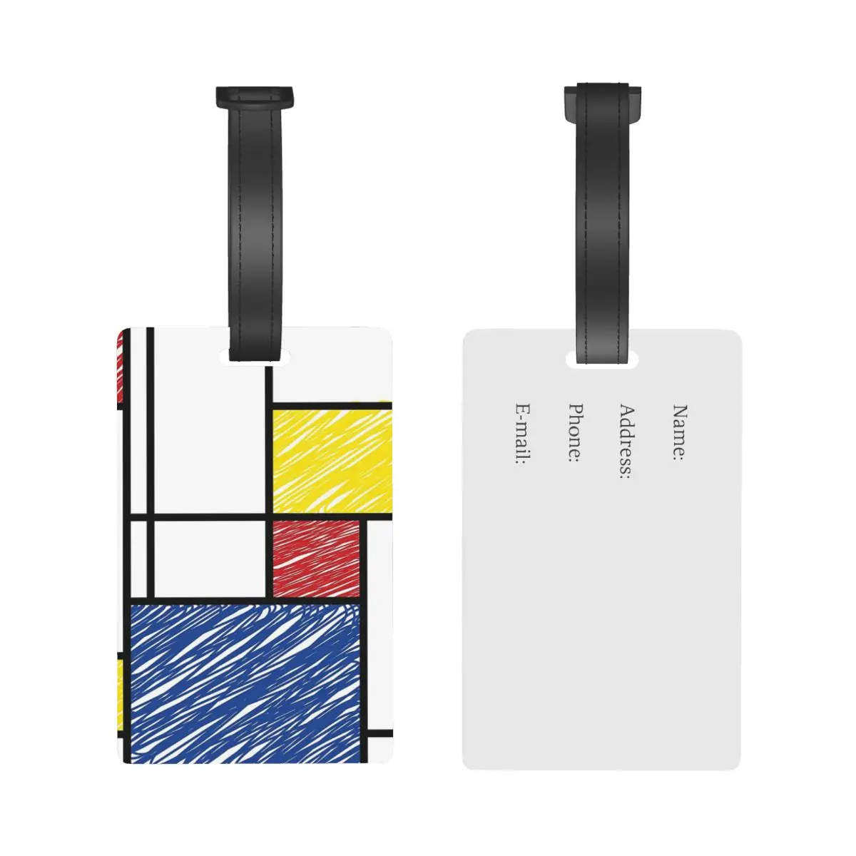 Mondrian Minimalist De Stijl Luggage Tags Suitcase Accessories Baggage Boarding Tag Portable Label Holder ID Name Address