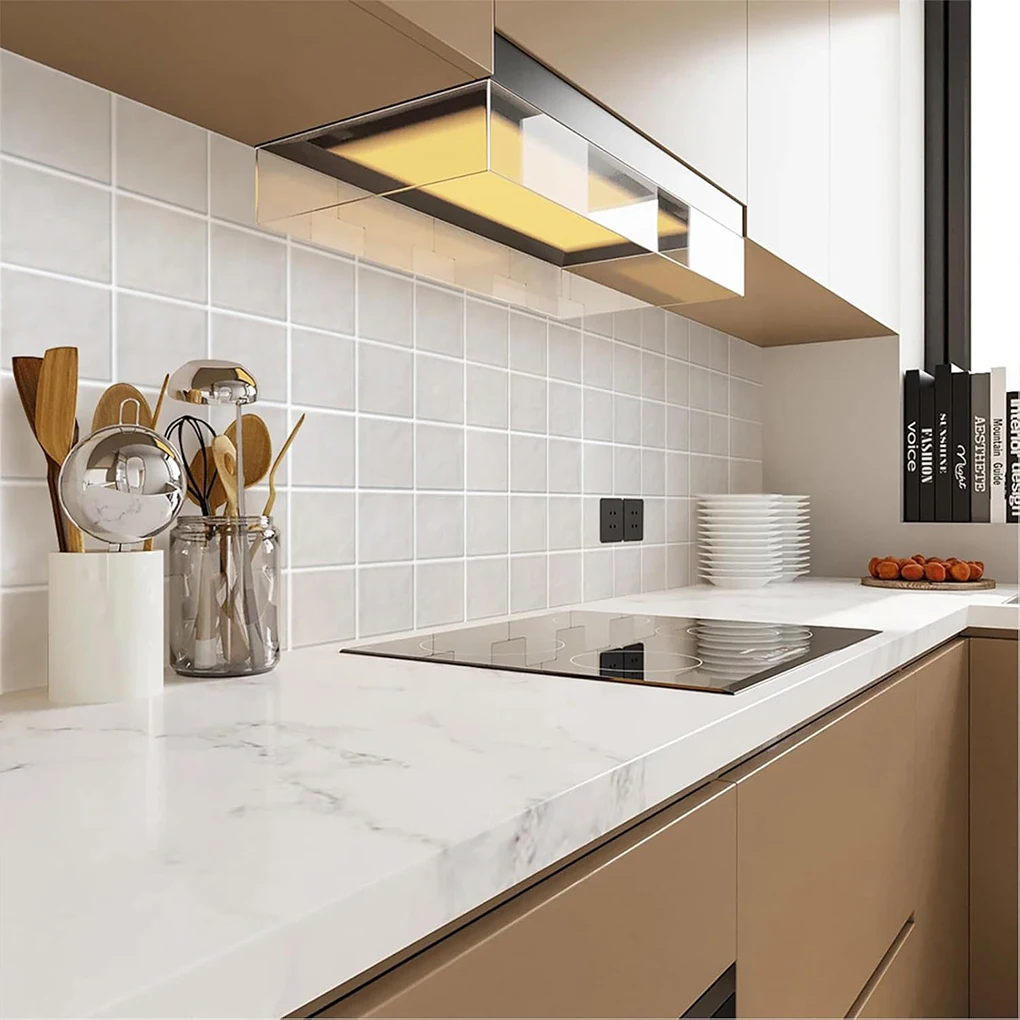 PVC Home Decor With Adheve Tiles – Pack Of 12 For Kitchen Walls For Bathroom Self-Adheve Tiles SCQ1097（20x20cm） 12pcs