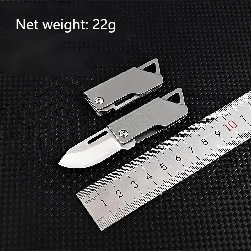 Stainless Steel Square Head Mini Folding Sharp Portable Express Package Opening Sma Keychain Pendant Hanging Sleeve Pearl