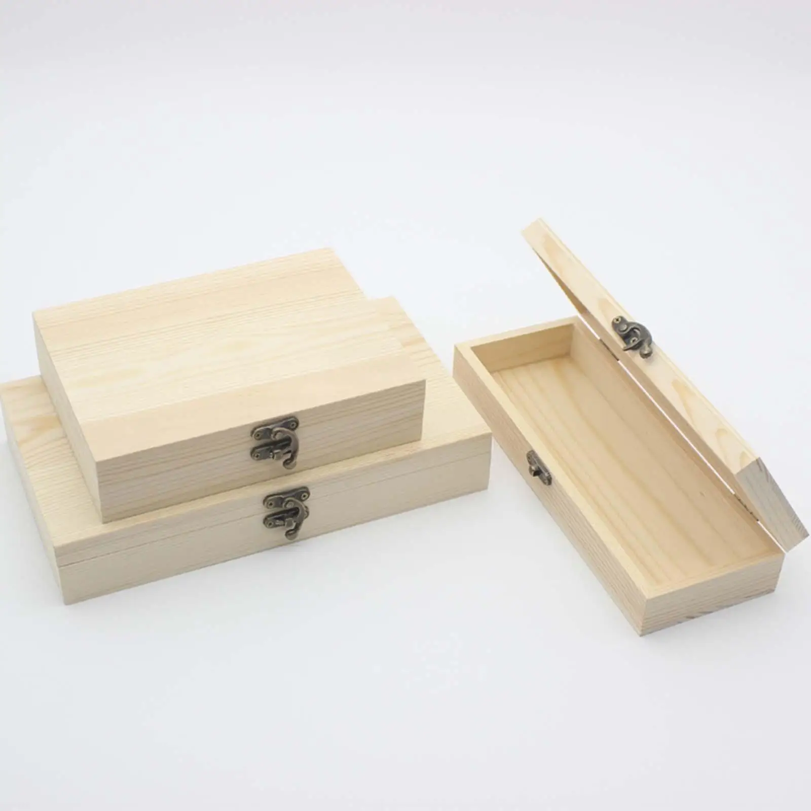 Natural Wooden Box Front Closure Keepsake Keepsake Box Jewelry Box Rectangular