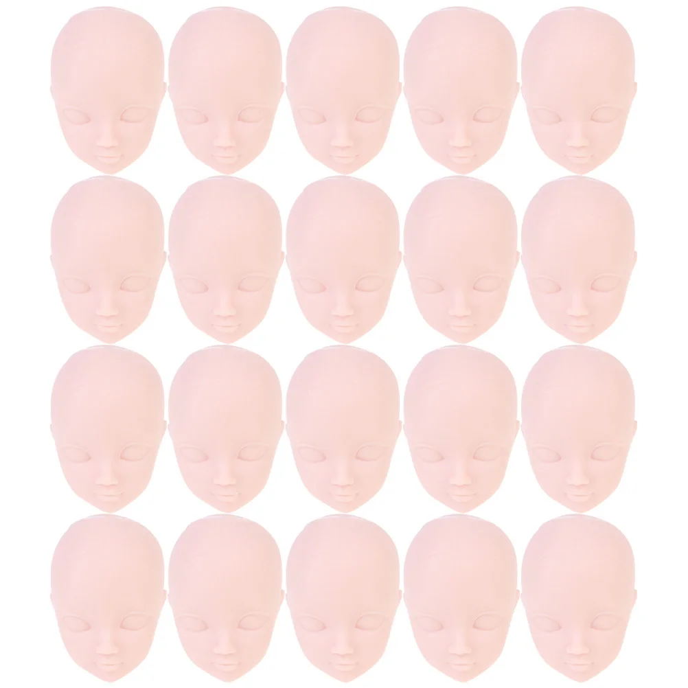 

20pcs Making Heads Plastic Small Heads For Diy Craft Repair Practice Makeup Tool Miniature Head Kids Accessory Decorative