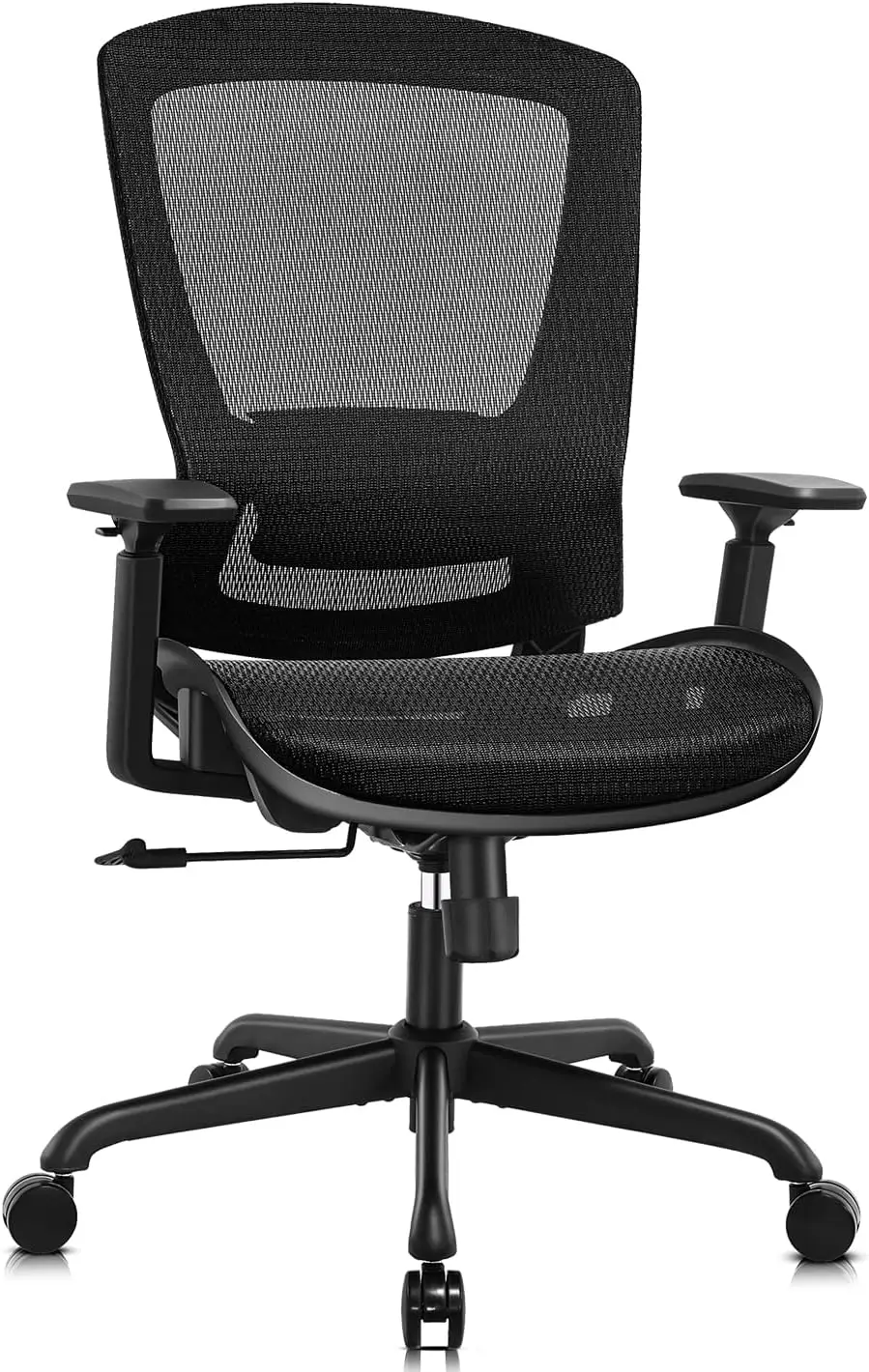 Ergonômico Mesh Office Chair, Computer Desk Chair,Sturdy Task Chair, Apoio lombar ajustável e braços, Tilt Function, Conforto