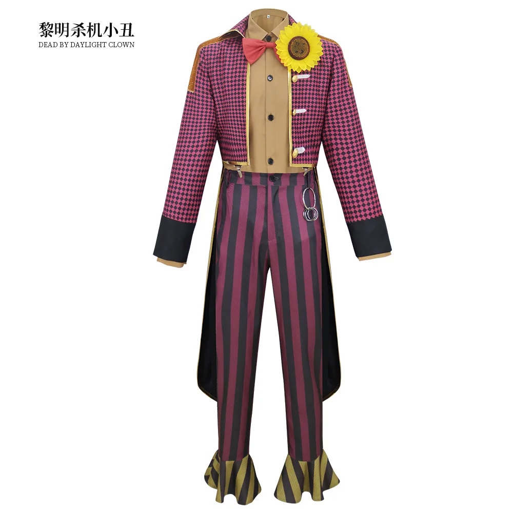 

Game Daylight The Clown Cosplay Costume Red Black Suit Clothes Set Men Halloween Clothing Outfits Carnival Party Accessories