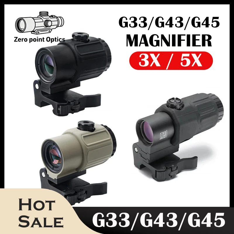 Eotech G33 G43 G45 Sight Fixed 3X 5X Magnifier Scope With Switch to Side Quick Detachable QD Mount For Airsoft Hunting Tactical