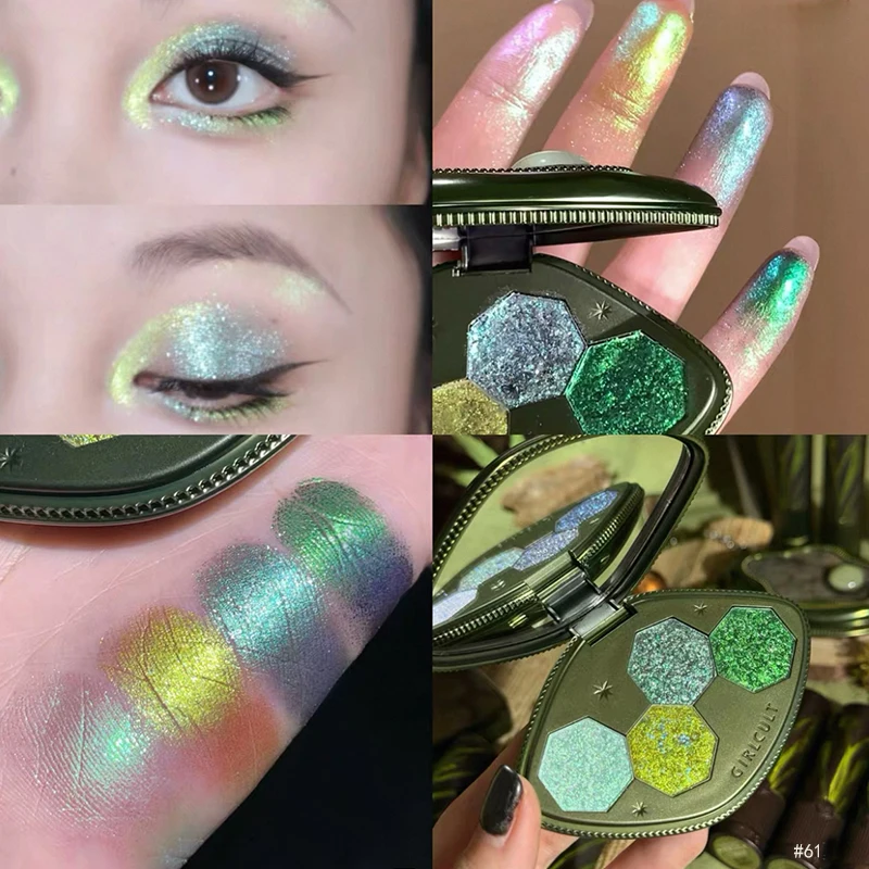 Girlcult 4 Color Eyeshadow Palette Matte Shimmer Duochrome Highly Pigmented Long Lasting Natural Earth Tones Portable Makeup