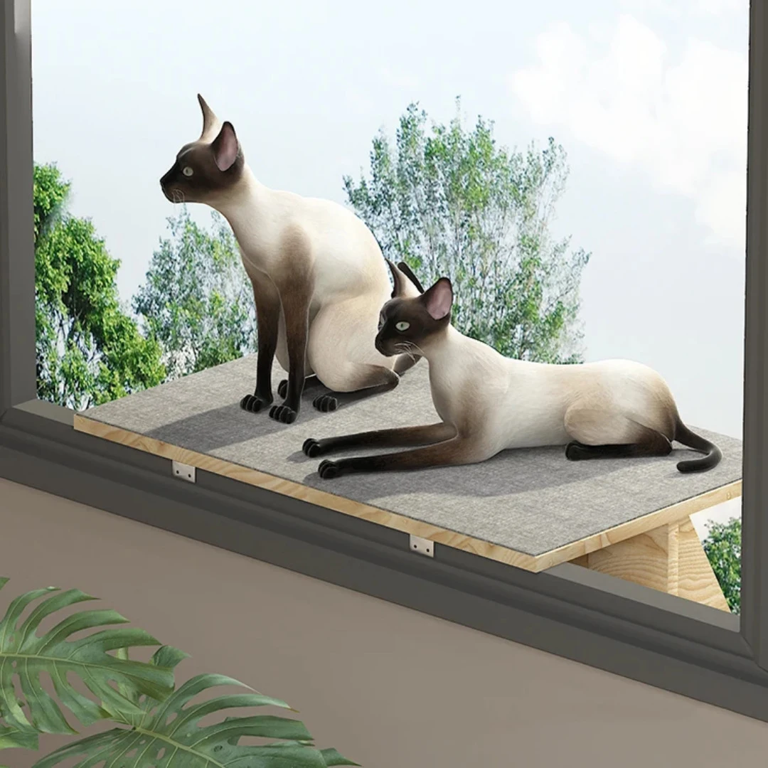 

Adjustable Wooden Pet Bed Perch Kitten Sleeping Cat Window Mounted Hammock