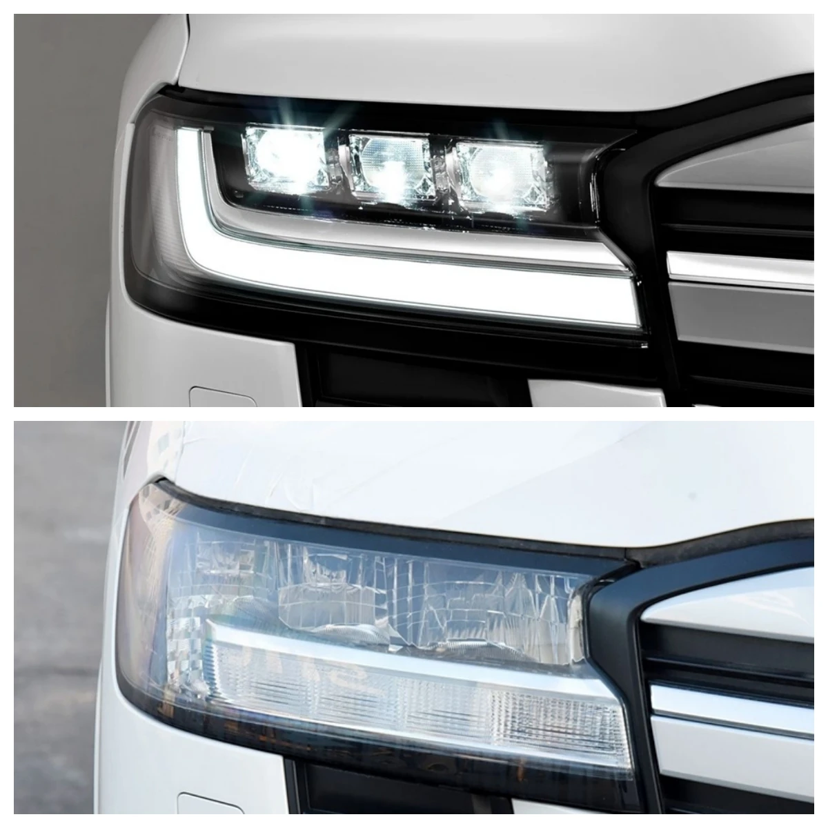 

For Toyota Land Cruiser 2022 2023 Car Accessory Base Head Lamp Shell Light Holder Front Headlight Lens Cover