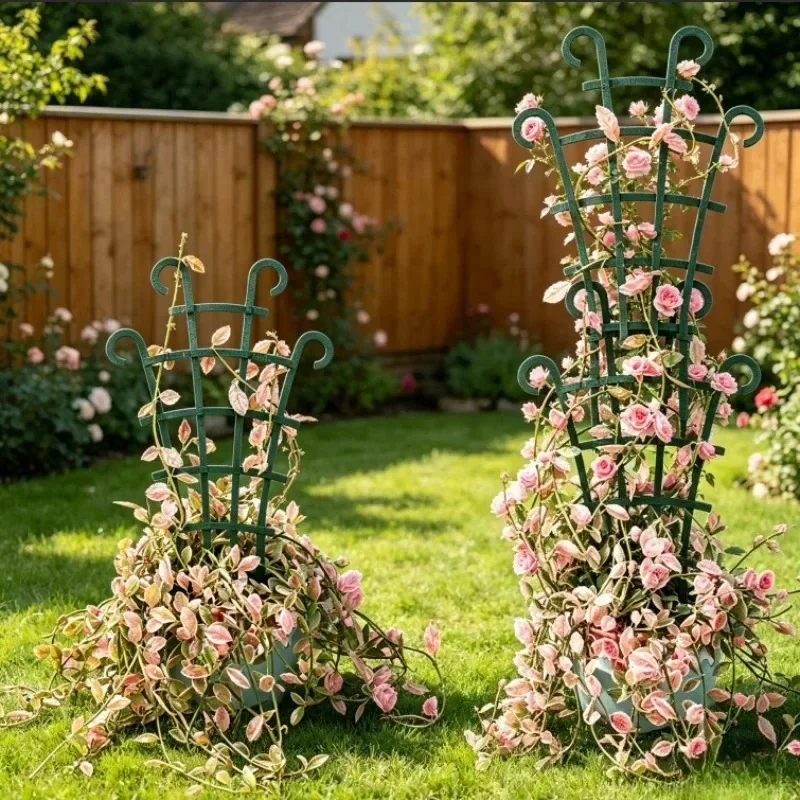 2/4/6Pcs Stackable PVC Plant Trellis, Climbing Vine Support Grid Frame for Indoor & Outdoor Potted Houseplants & Flowers