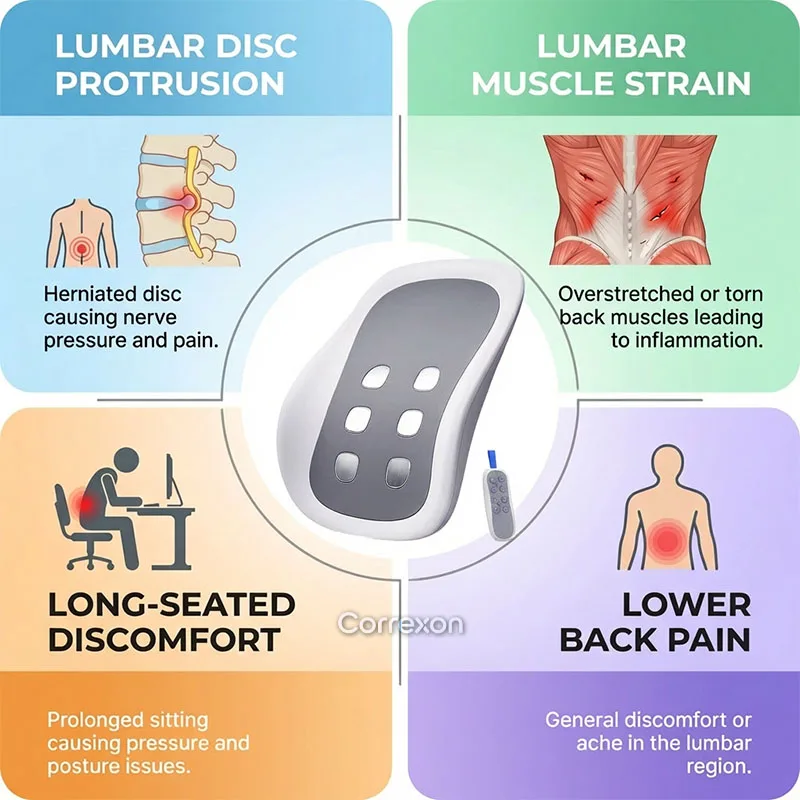 Wireless lumbar traction massager for relieving back pain, suitable for home and clinical use, with a low minimum order quantity