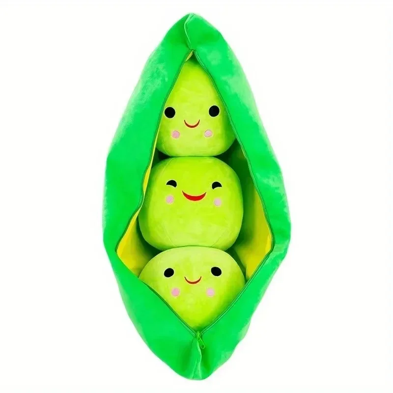 Peluche Kawaii en forme de pois, jouet créatif et mignon, poupée de pois, oreiller de couchage pour filles et garçons, cadeau pour filles, idéal pour les fêtes