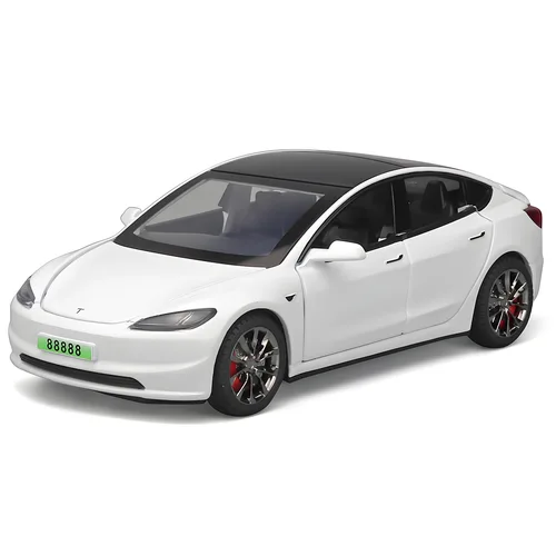 Modelo Tesla 3 de aleación de simulación, coche de juguete fundido a presión, sonido y luz, vehículo A941, 1:32