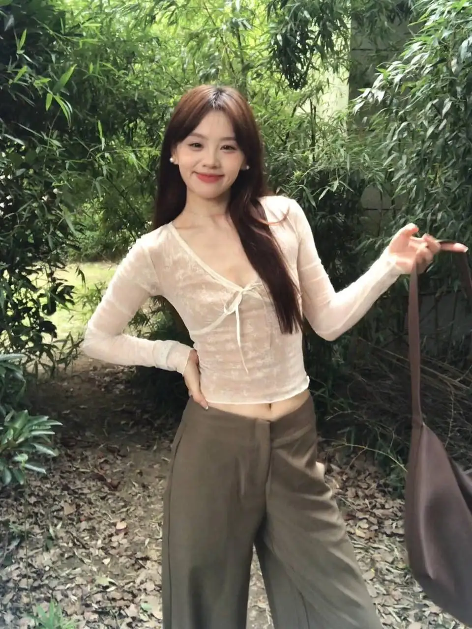 American Sle Long Sve V-Ne T-irt Women's Slim Fit Base irt Inner Wear BM Trend Tight Base irt Top