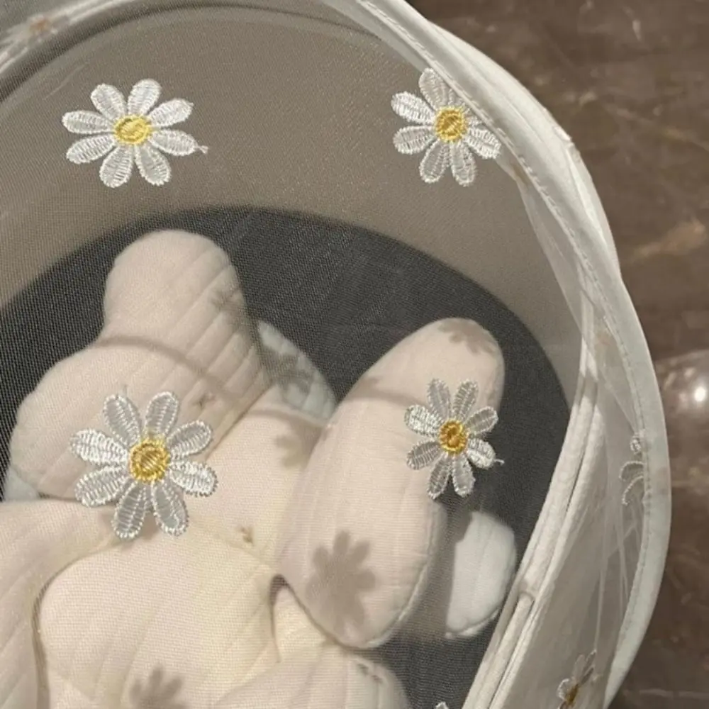 

Flower Daisy Stroller Mosquito Net Baby Stroller Accessories Summer Mesh Canopy Zipper Type Mosquito Net Pram Net