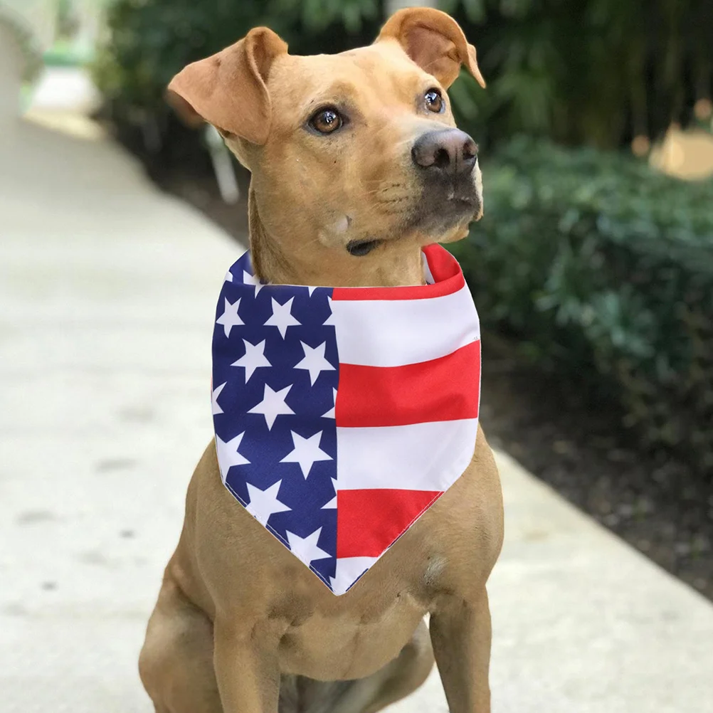 

1Pcs American Flag Pet Bib Stylish Dog Triangle Scarf for Independence Day Festival Outdoor Party Wear Medium Large Dogs