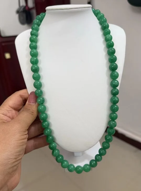 Emerald Bracelet Old Pit Color Sun Necklace Gift Ice Full Green Fluorescent Jade Beads Chain