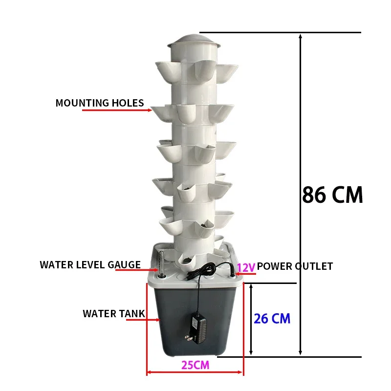 Balcony Hydroponic Gardening System DIY, Dismantlable, Home Garden Greenhouse, Vertical Tower Vegetable Growing Rack