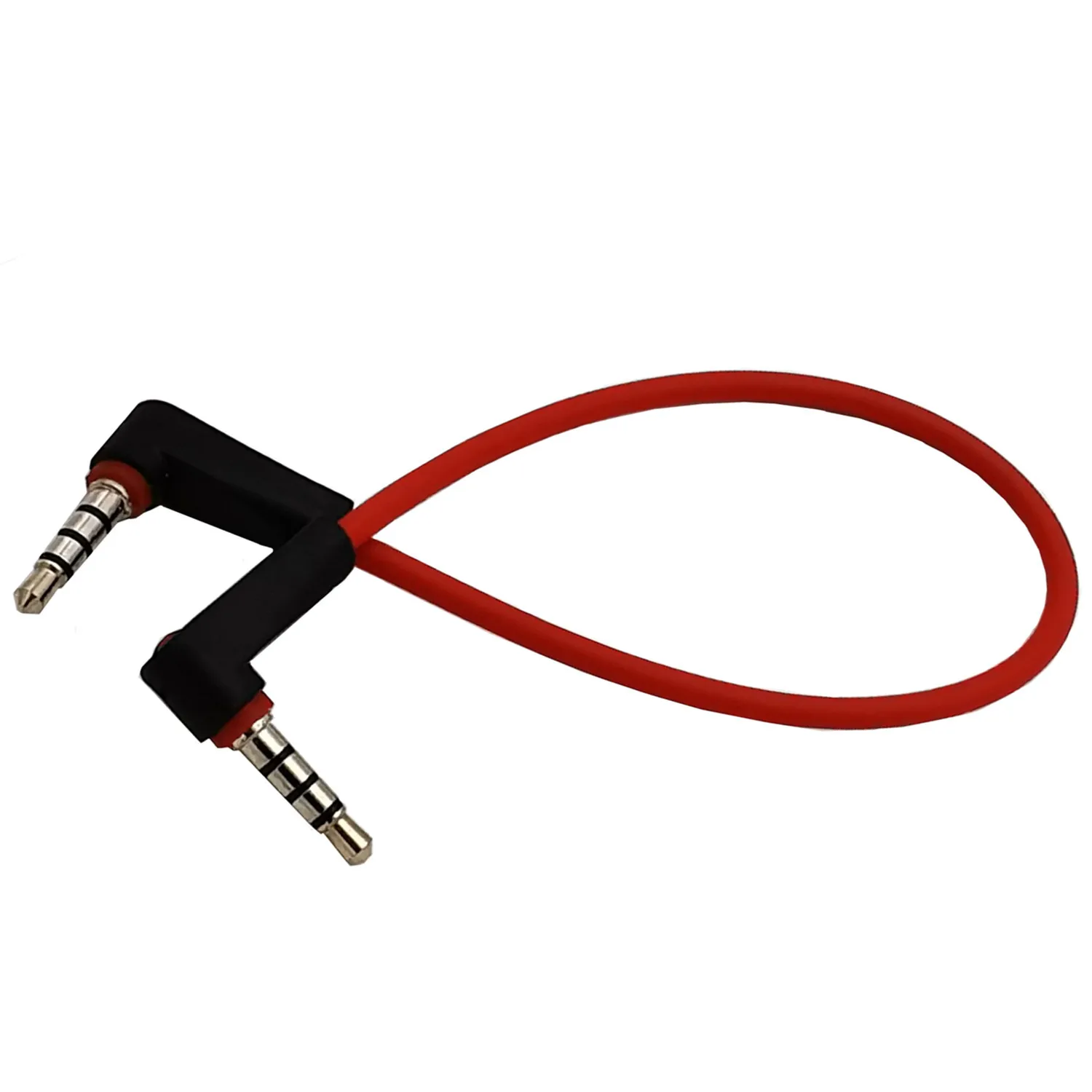 90 Degree Angled Short 4 pole 3.5mm to 3.5mm Audio Cable Plug jack 3.5 male to male Car Sound Wire headphone for phones 20/120cm