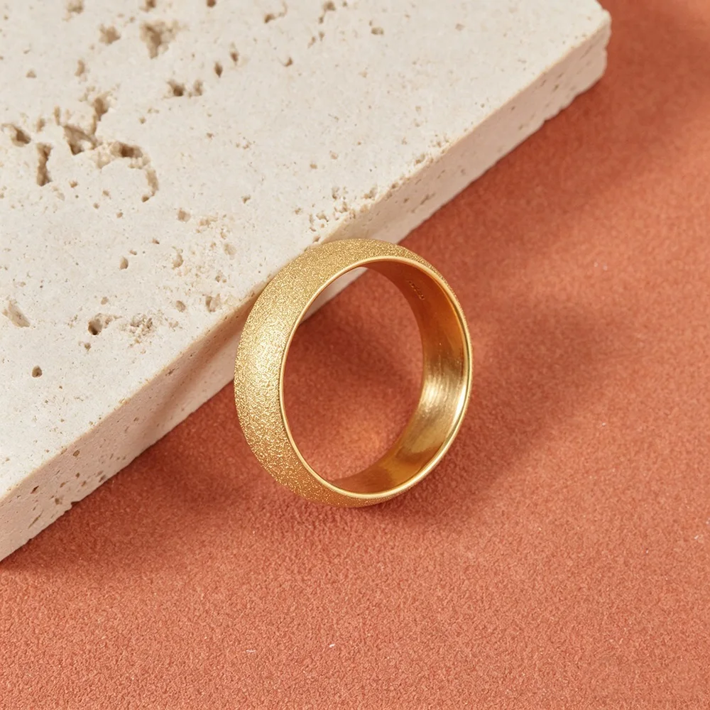 JeeMango Hochwertige, modische, schlichte Ringe aus Edelstahl für Damen, 6 mm Breite, vergoldeter Fingerring, Schmuck, Geschenk, R26030 – Detail 4