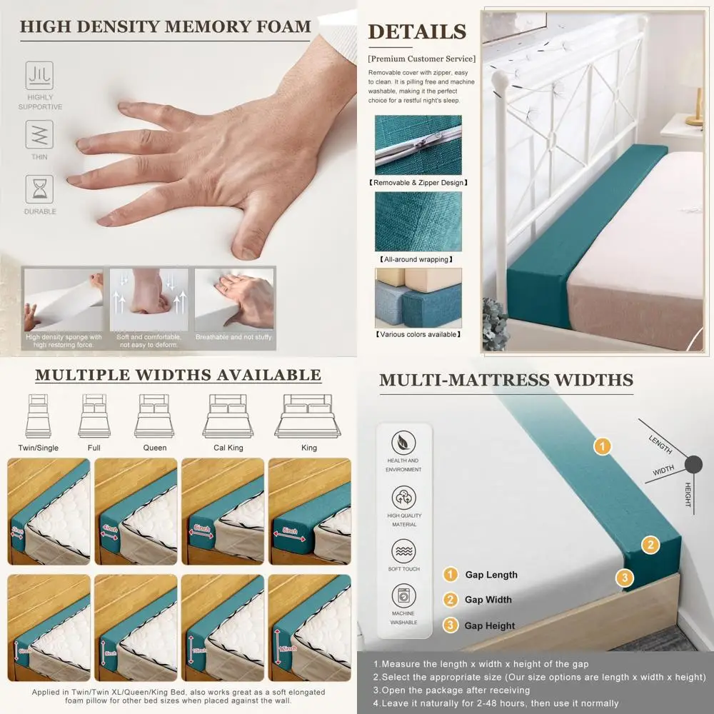 

Матрасный мост Gap, удлинитель для двуспальных кроватей, заполняет зазоры 0–12 лет, предотвращает потерю подушки, темно-синий, 60x4x12
