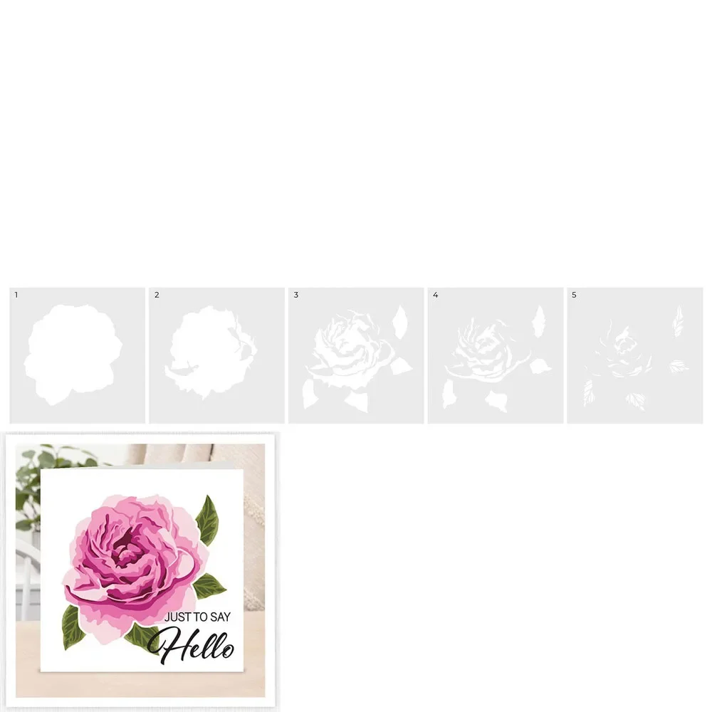 Blooming Flowers 2024 New September Stencil Decoration For Scrapbooking Craft Diy Album Template Decor Model