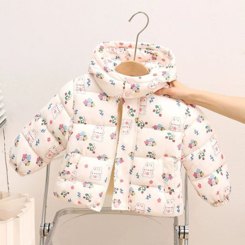 

Cotton-padded short winter bread suit for boys and girls cartoon and fleece thickened cotton-padded jacket