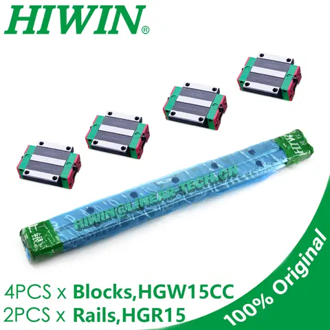 HIWIN HGW15CC Block 200 300 400 500 600 700 800 900 1000 1100 1200 1500mm Linear Guide Rail HIWIN HGR15 Carriage Slide Router