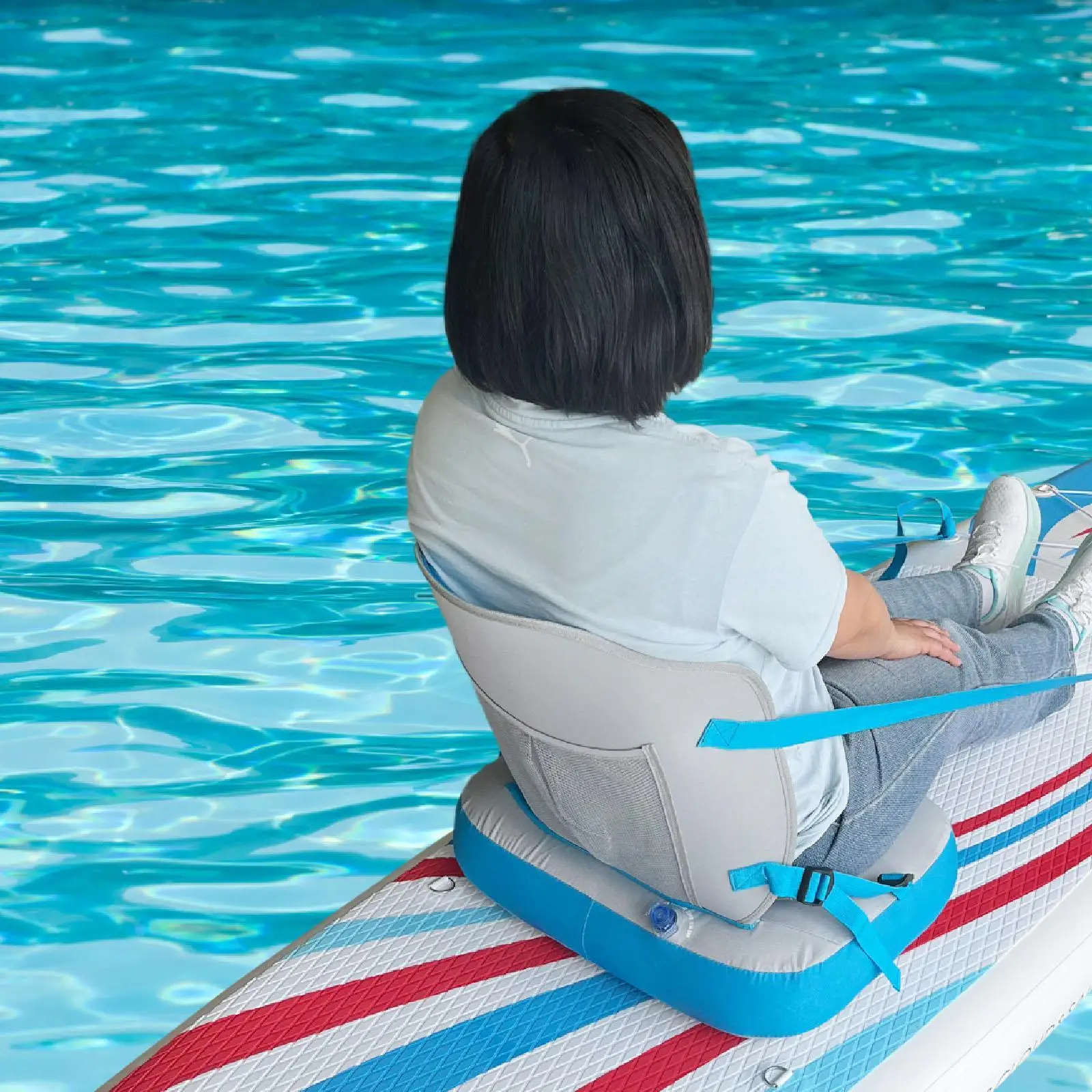 

Удобное надувное сиденье для каяка из ткани Оксфорд, универсальное кресло для лодки с регулируемой спинкой для водных видов спорта и гребли