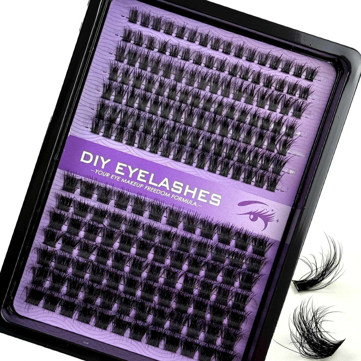 DIY Wispy Lash Clusters mit Spikes, Salonähnliche Wimpern-Clusters, D-Kurve Cluster-Wimpernverlängerungen, volle, stachelige Einzelwimpern