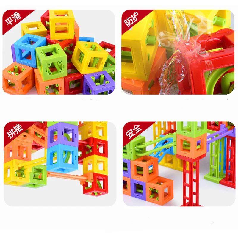 3D Creative Magnetic Sheet Building Block Designer Magnet Maze Race Run Ball Marble Track Slide Brick Education DIY Toys