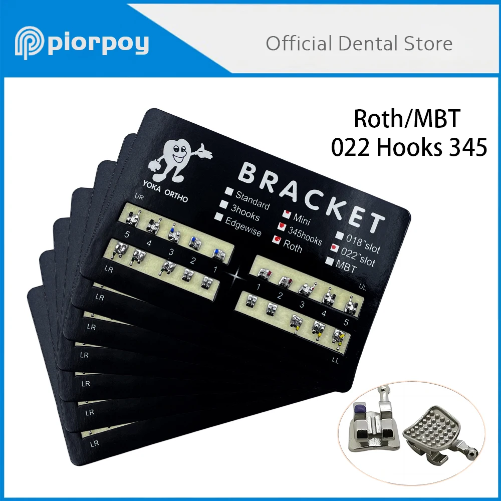 PIORPOY 20Pcs/Pack Dental Orthodontic Mesh Base Brackets Standard Roth/MBT 0.022\