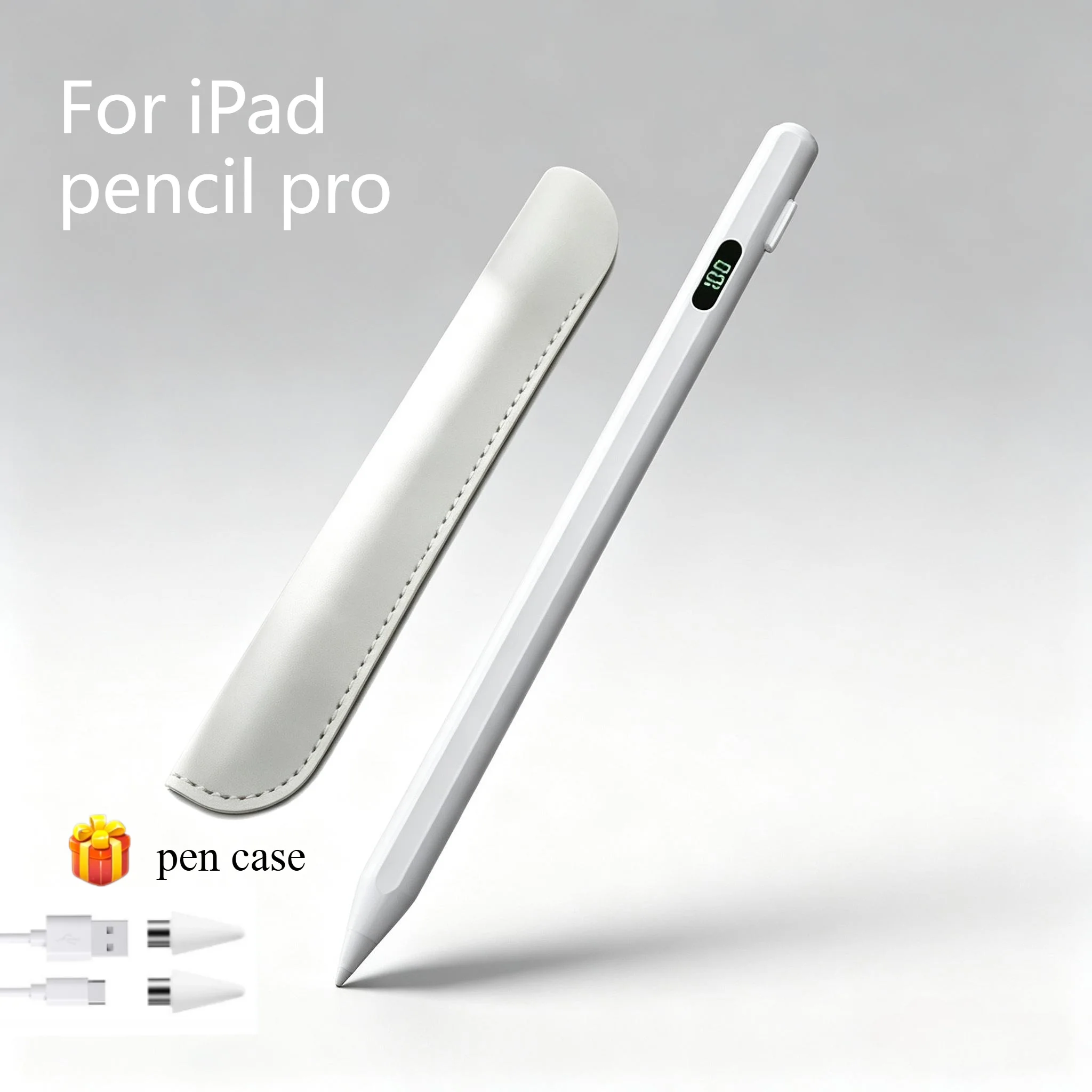 Compatible with iPad Pro 11/13 M4/M5 Air Mini 6/7 – Stylus with Tilt, Palm Rejection & Battery Display for Apple Pencil