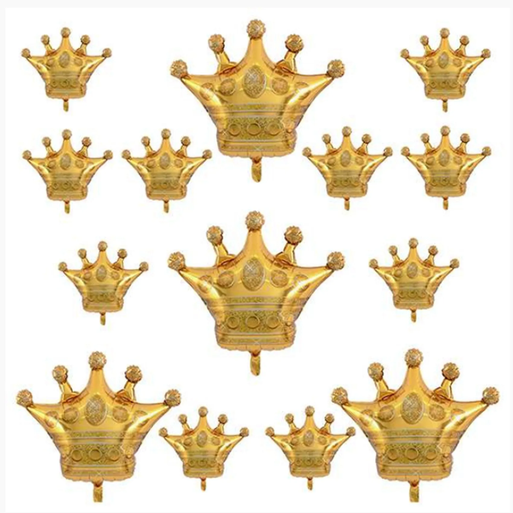 Ballons en forme de couronne, en feuille d'or, pour anniversaire, mariage, fête préChristophe, décorations, 4 go, 10 mini taille, 14 pièces