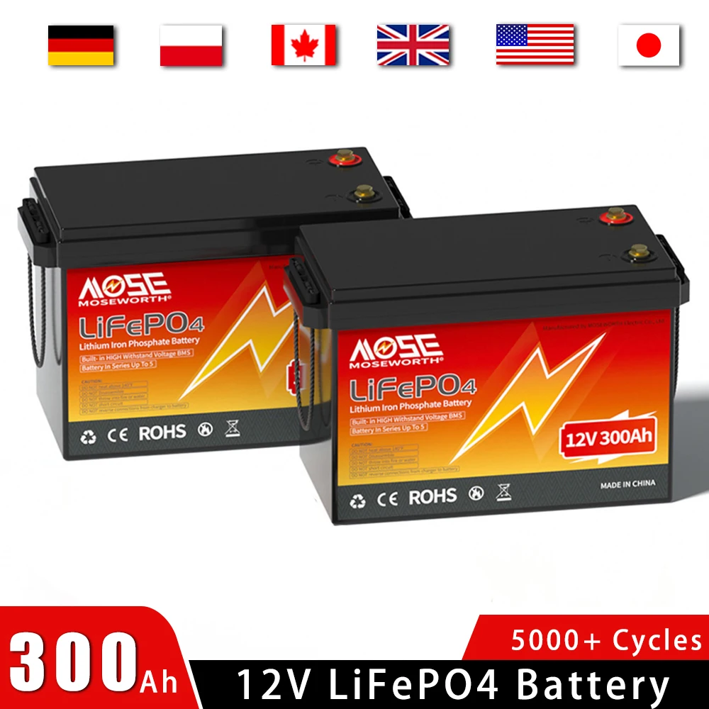 

12.8V 300Ah LiFePO4 Battery Rechargeable Lithium Batteries Deep Cycle Grade A Lithium Iron Phosphate Cells for Golf carts