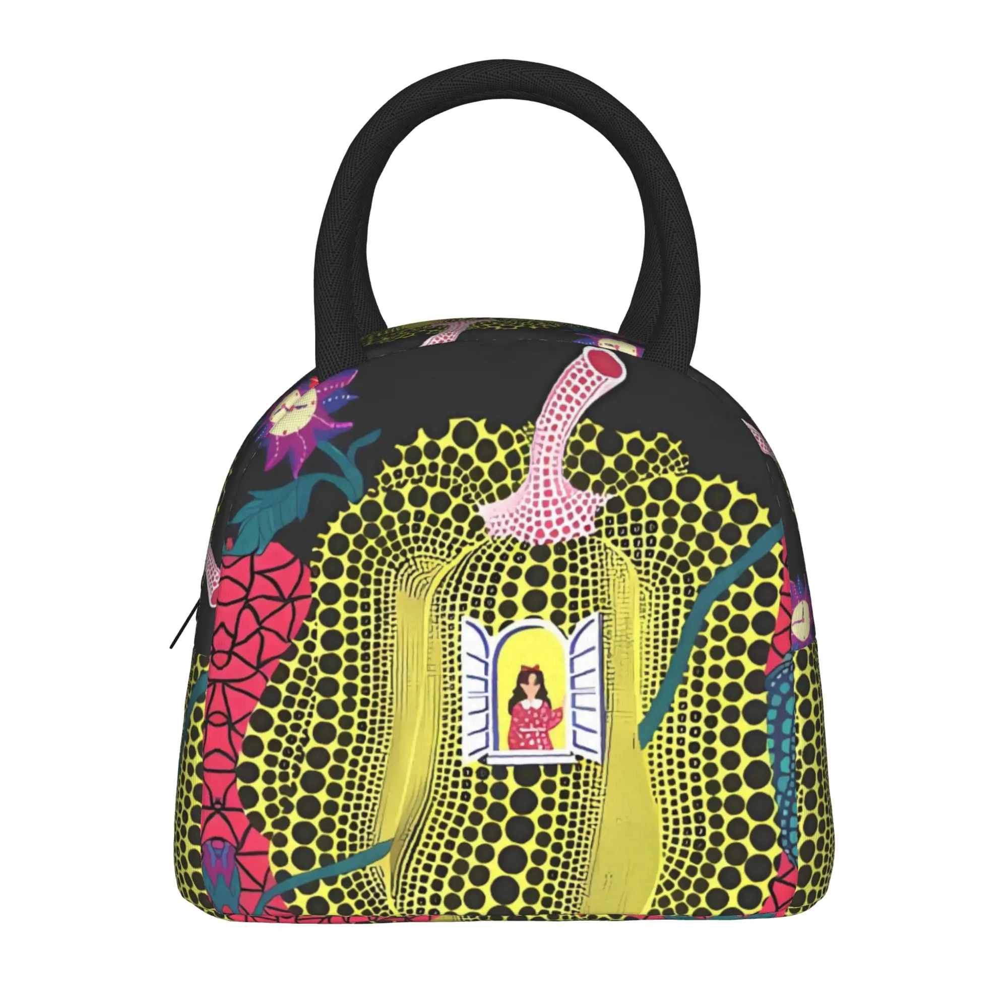 

Custom Yayoi Kusama Pumkin Lunch Bag Portable Zipper Lunch Box Child Picnic Graphic Cooler Bag Casual Oxford Tote Food Bags