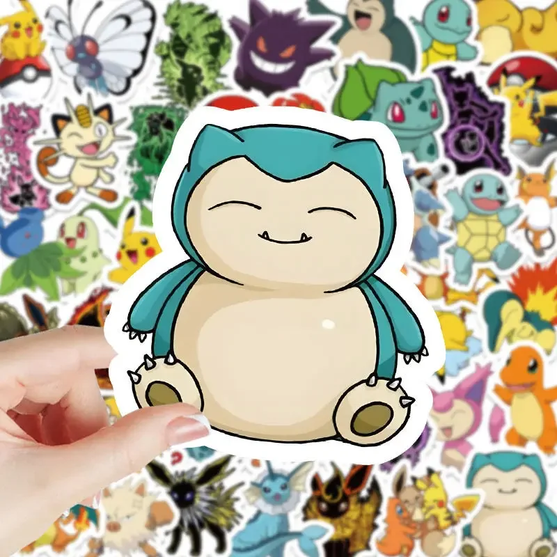 100 sztuk Pokemon Pikachu naklejki fajne Anime naklejki DIY deskorolka telefon Laptop wodoodporna śliczna naklejka z motywem kreskówkowym zabawki dla dzieci wystrój