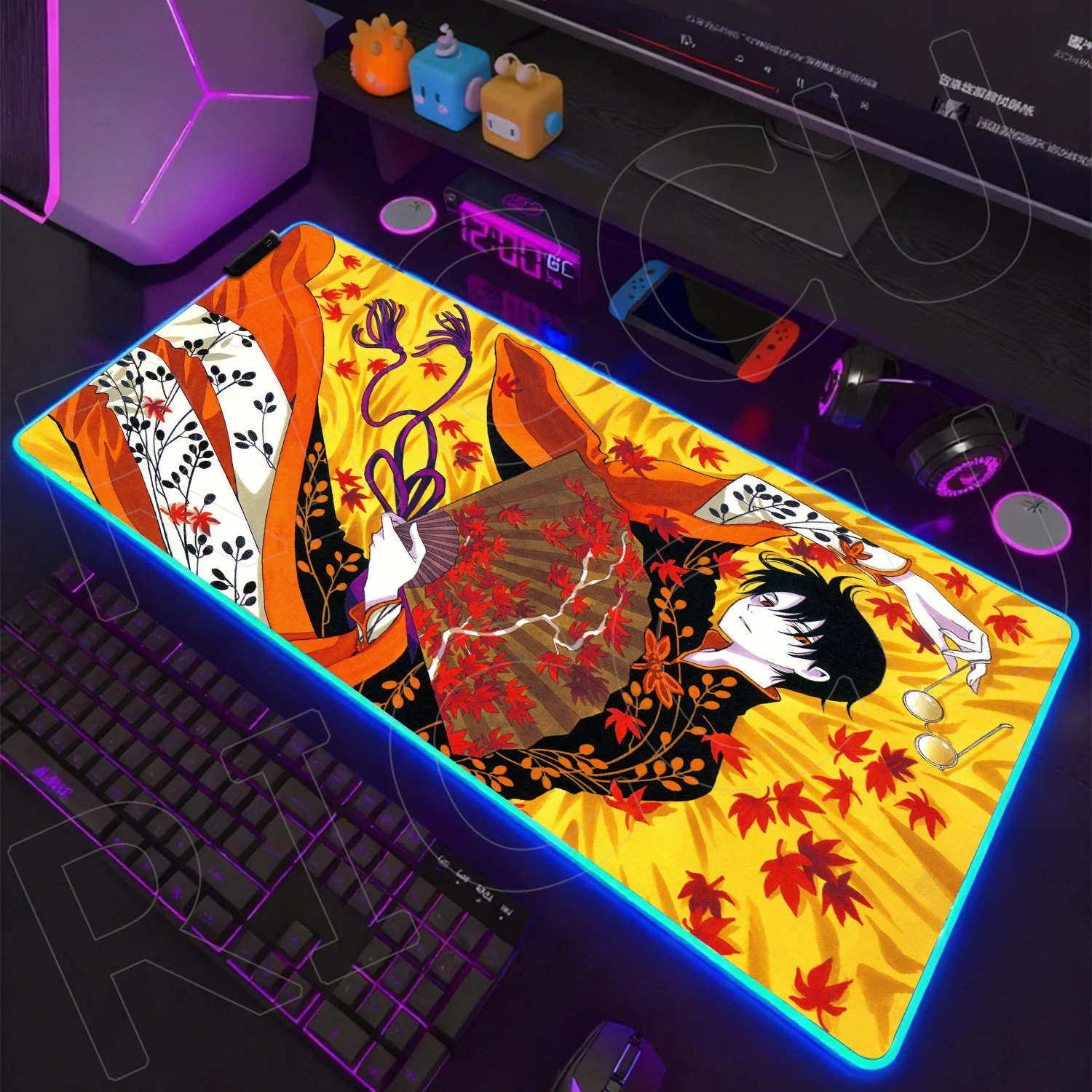 

RGB HD Printing xxxHOLiC Mouse Pad PC accessories Kawaii Anime Girl Computer Keyboard Mousepad Gamer Large Non-Slip LED Desk Mat